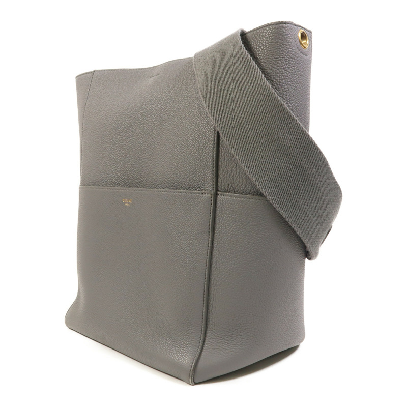 CELINE 牛皮皮革Sangle Bucket Large金扣肩背袋-2