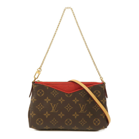 LOUIS VUITTON Monogram Pallas Clutch金扣鏈帶手挽肩背兩用袋