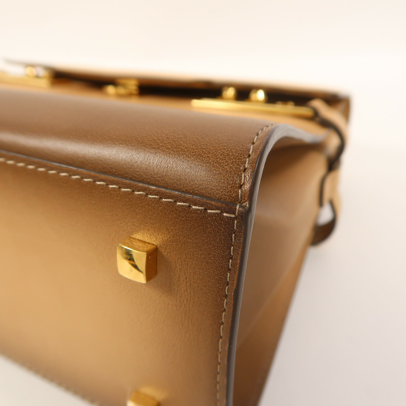 Delvaux 牛皮皮革Tempete MM金扣手挽肩背兩用袋-9