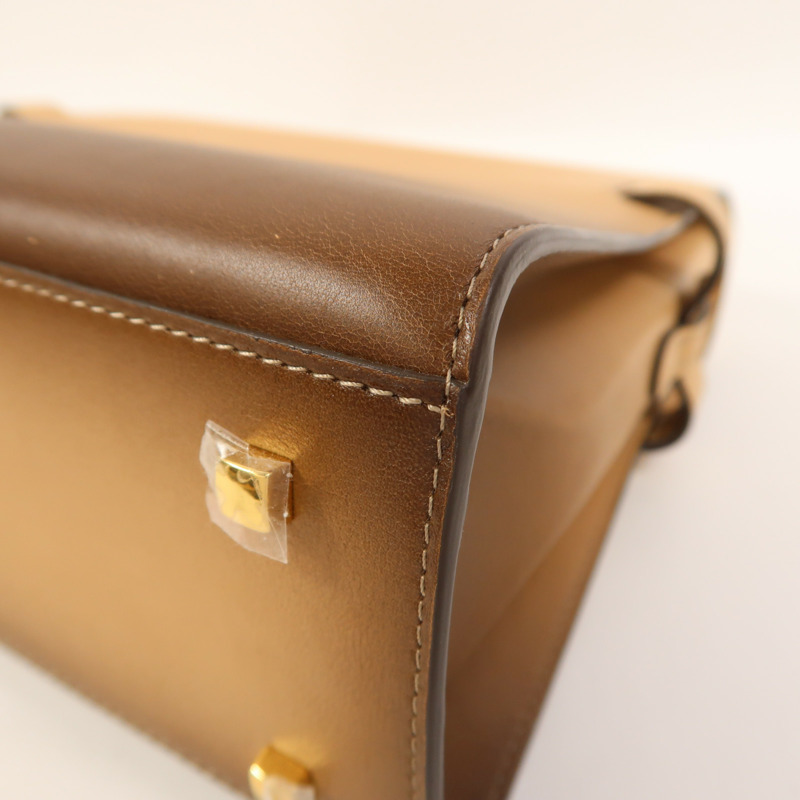 Delvaux 牛皮皮革Tempete MM金扣手挽肩背兩用袋-11