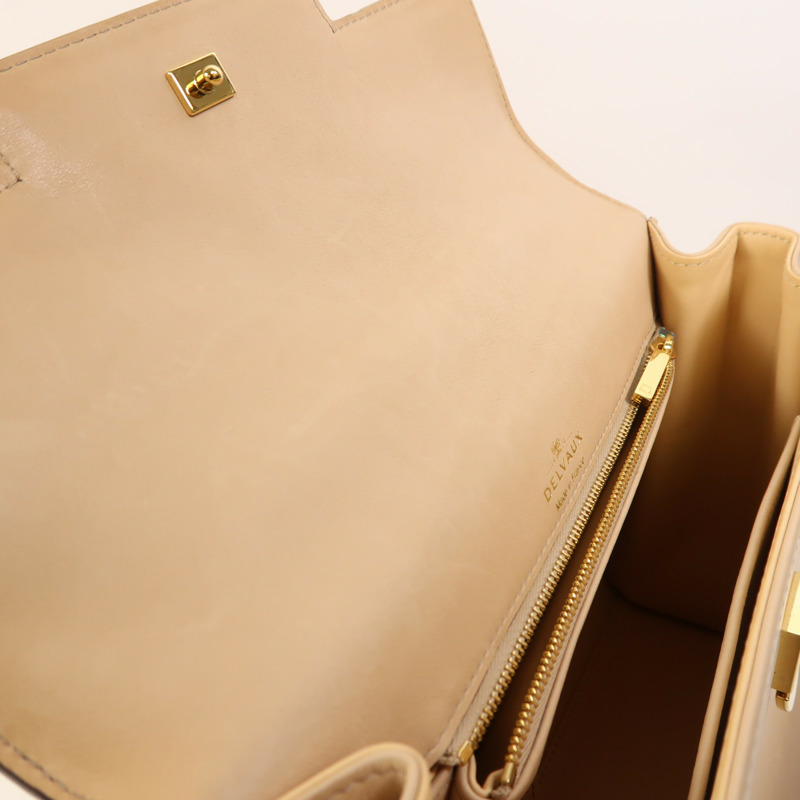 Delvaux 牛皮皮革Tempete MM金扣手挽肩背兩用袋-17