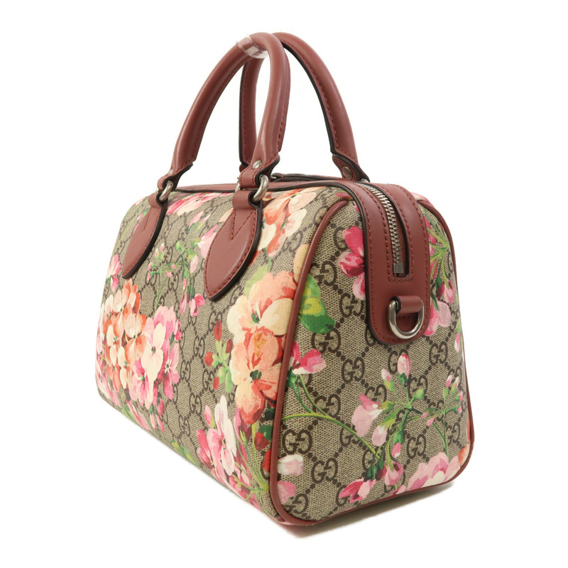 GUCCI 塗層帆布Boston Bag銀扣波士頓包-2