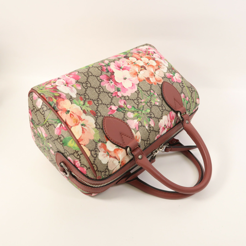 GUCCI 塗層帆布Boston Bag銀扣波士頓包-7