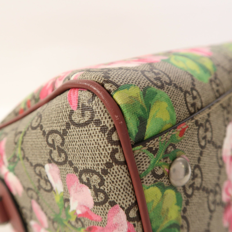 GUCCI 塗層帆布Boston Bag銀扣波士頓包-9