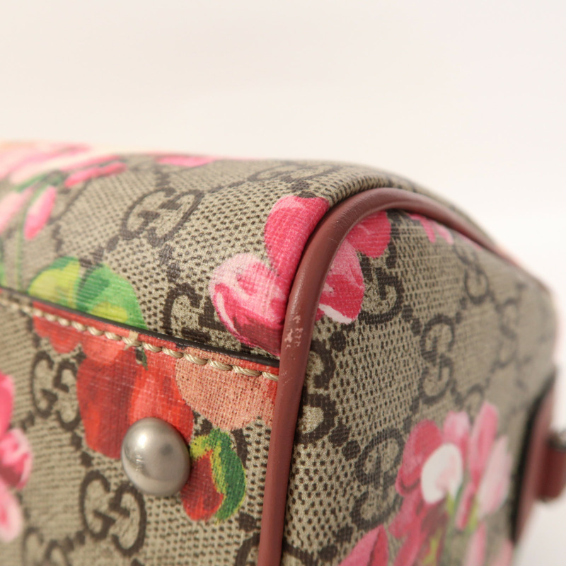 GUCCI 塗層帆布Boston Bag銀扣波士頓包-10