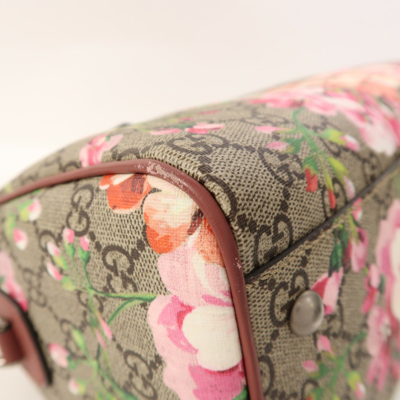 GUCCI 塗層帆布Boston Bag銀扣波士頓包-11