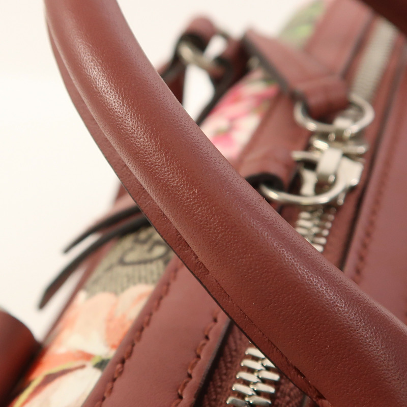 GUCCI 塗層帆布Boston Bag銀扣波士頓包-14