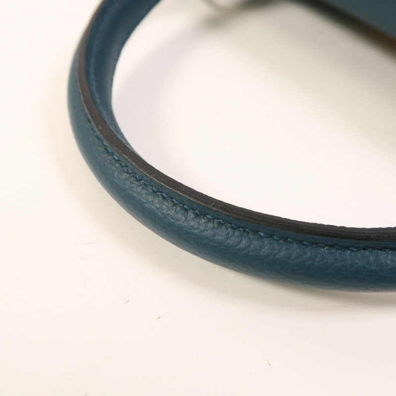 HERMES Epsom皮革Kelly 32金扣手挽肩背兩用袋Bleu Tempete-14