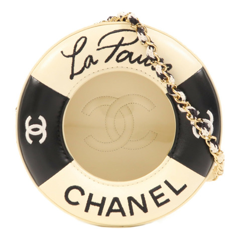 CHANEL 牛皮皮革Chain Shoulder金扣鏈帶肩背袋