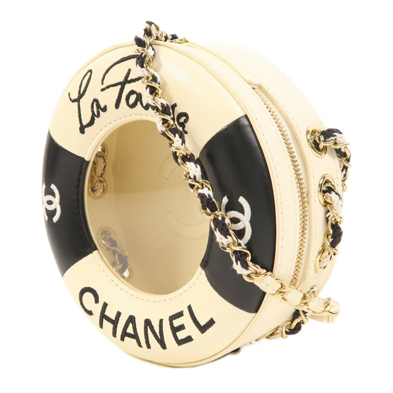 CHANEL 牛皮皮革Chain Shoulder金扣鏈帶肩背袋-2