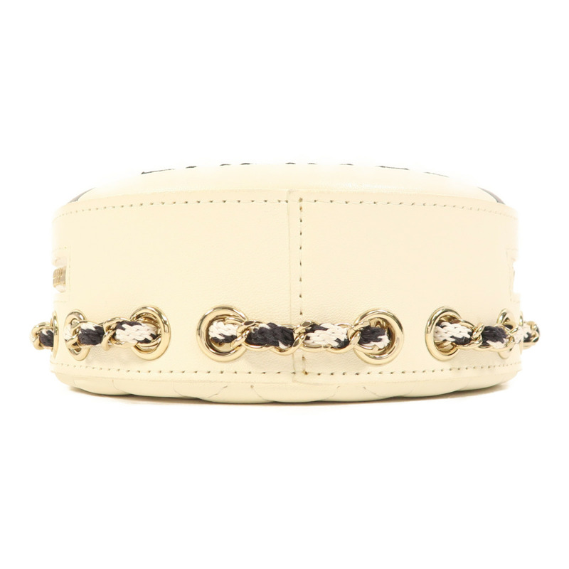 CHANEL 牛皮皮革Chain Shoulder金扣鏈帶肩背袋-3