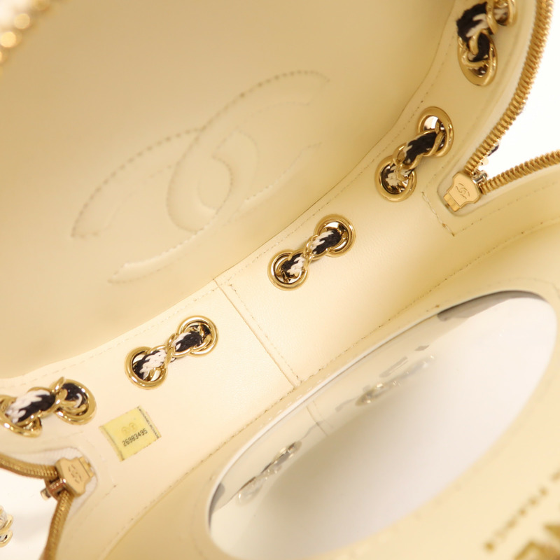 CHANEL 牛皮皮革Chain Shoulder金扣鏈帶肩背袋-4