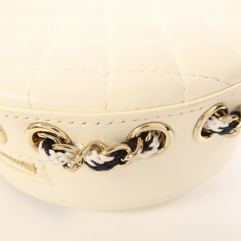 CHANEL 牛皮皮革Chain Shoulder金扣鏈帶肩背袋-13