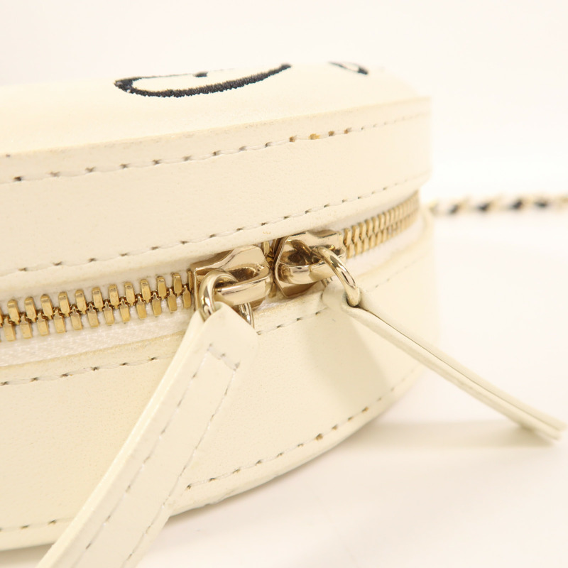 CHANEL 牛皮皮革Chain Shoulder金扣鏈帶肩背袋-14