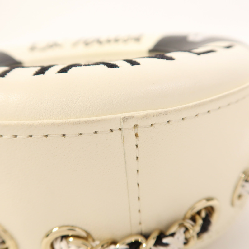 CHANEL 牛皮皮革Chain Shoulder金扣鏈帶肩背袋-17