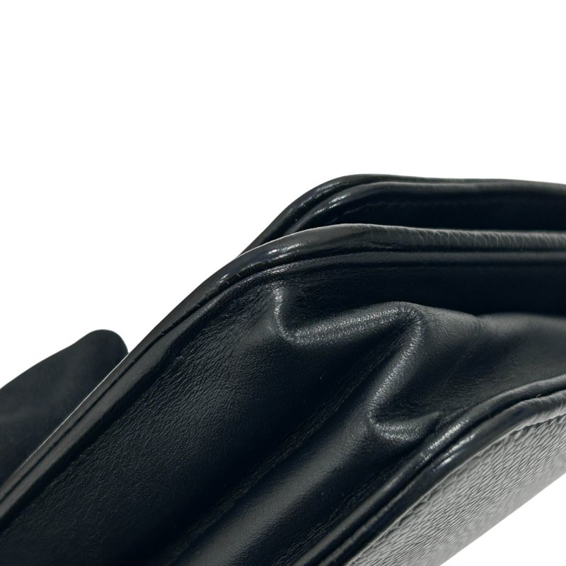 CHANEL 香奈兒 翻蓋包 雙ＣLOGO WOC 長夾鍊包  荔枝小牛皮 黑色 銀扣-6