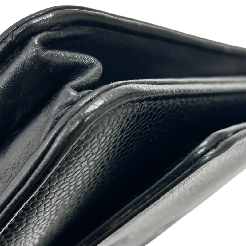 CHANEL 香奈兒 翻蓋包 雙ＣLOGO WOC 長夾鍊包  荔枝小牛皮 黑色 銀扣-9