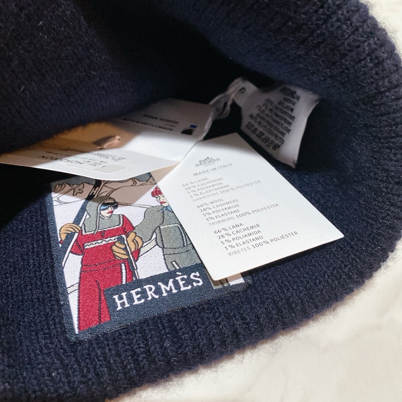 HERMES 愛馬仕LISA SLALOM 藏藍色毛帽-9
