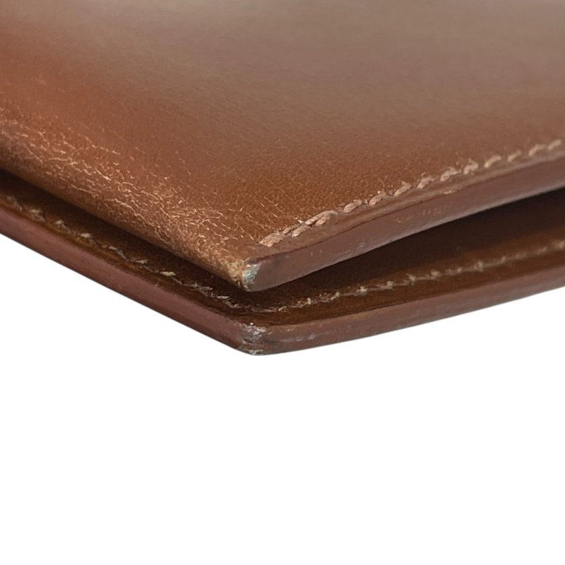 HERMES 愛馬仕 BEARN 長夾 BOX皮 皮革 焦糖色 銀釦-9