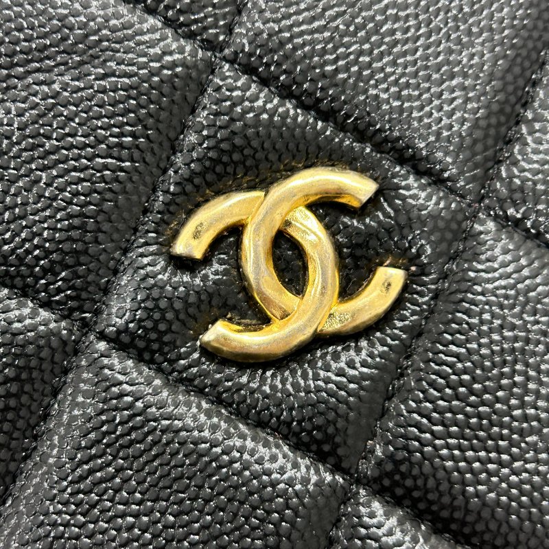 CHANEL 香奈兒 翻蓋釦包 造型鍊帶肩背包 牛皮 黑色 金扣-10
