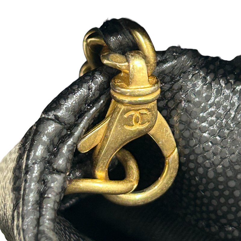 CHANEL 香奈兒 翻蓋釦包 造型鍊帶肩背包 牛皮 黑色 金扣-15