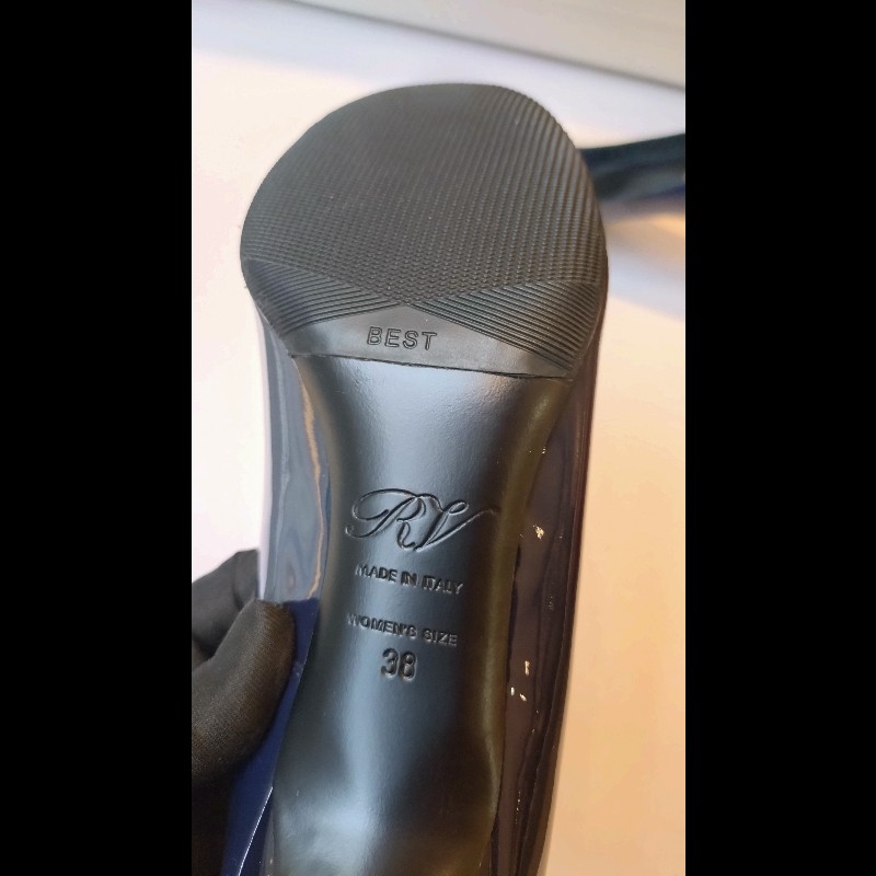 Roger Vivier 藍色漆亮皮方框高跟鞋-15