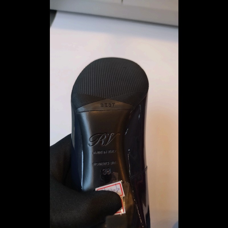 Roger Vivier 藍色漆亮皮方框高跟鞋-16