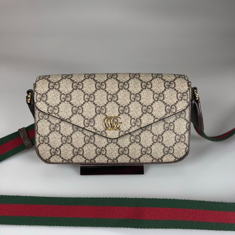 GUCCI 764961 老花翻蓋肩背包-0