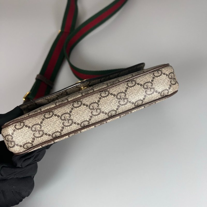 GUCCI 764961 老花翻蓋肩背包-4