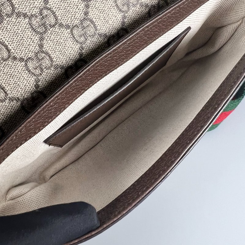 GUCCI 764961 老花翻蓋肩背包-5