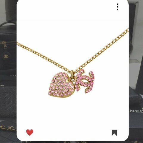 🛍️🎁 26 🔥 2月新品上架 新年情人節💘 香奈兒 Chanel 金色粉色水鑽愛心頸鏈 🔥 香奈兒熱賣款 香奈兒經典款 耳環 CHANEL EARRING