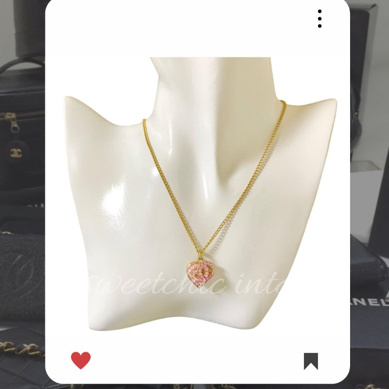 🛍️🎁 26 🔥 2月新品上架 新年情人節💘 香奈兒 Chanel 金色粉色水鑽愛心頸鏈 🔥 香奈兒熱賣款 香奈兒經典款 耳環 CHANEL EARRING-2