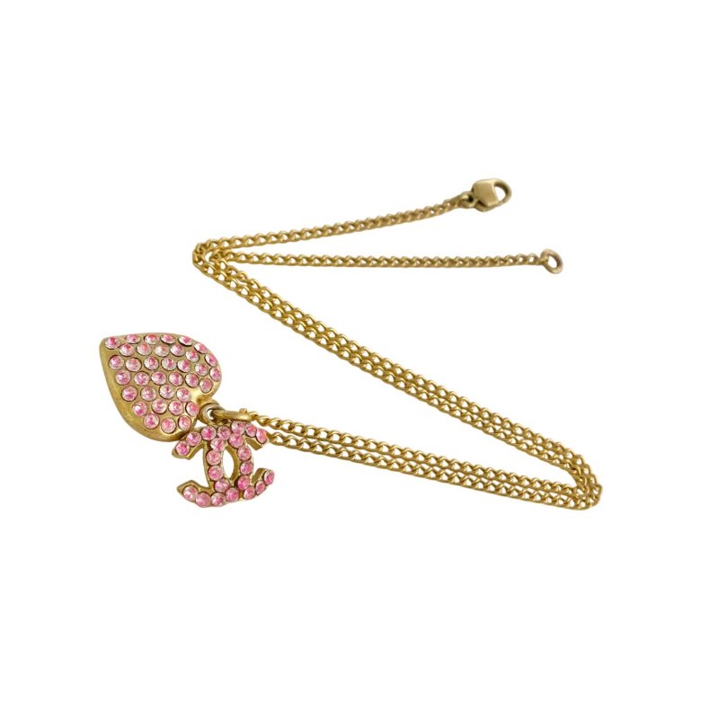 🛍️🎁 26 🔥 2月新品上架 新年情人節💘 香奈兒 Chanel 金色粉色水鑽愛心頸鏈 🔥 香奈兒熱賣款 香奈兒經典款 耳環 CHANEL EARRING-8