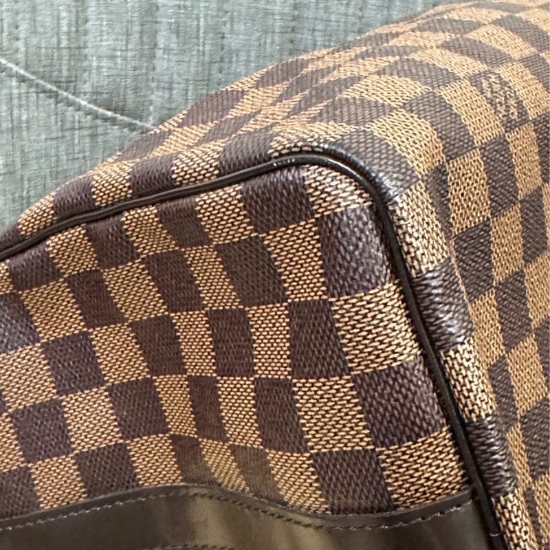 LV Speedy30 經典棕色棋盤格手提 斜背包-6