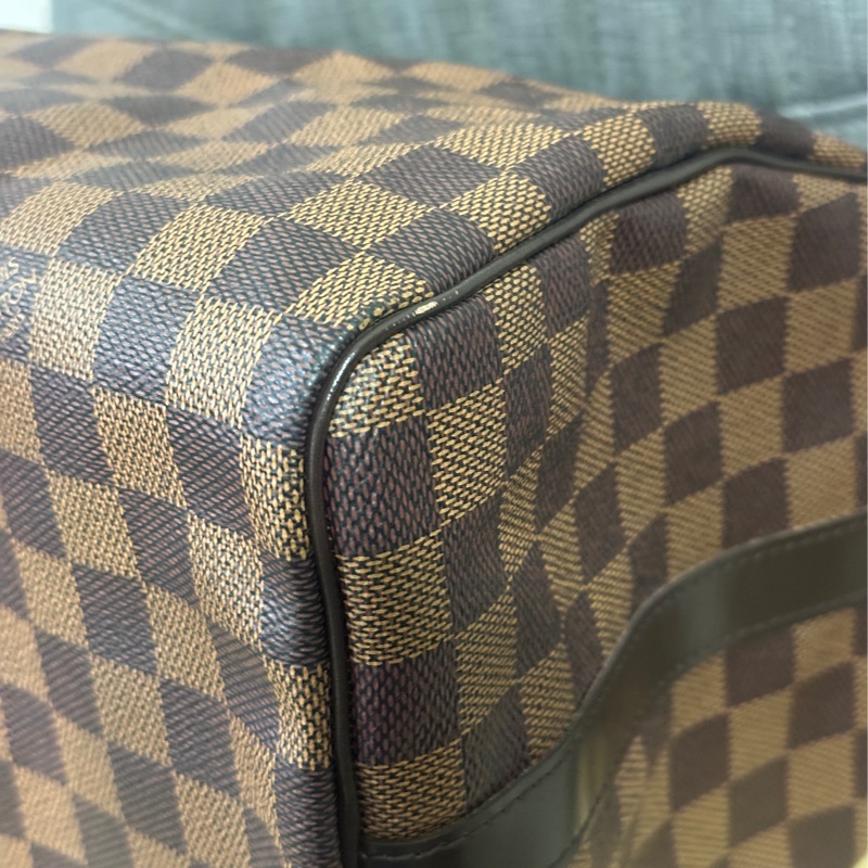 LV Speedy30 經典棕色棋盤格手提 斜背包-7