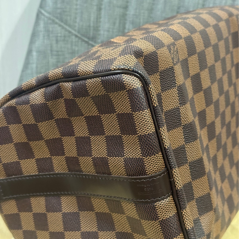 LV Speedy30 經典棕色棋盤格手提 斜背包-8