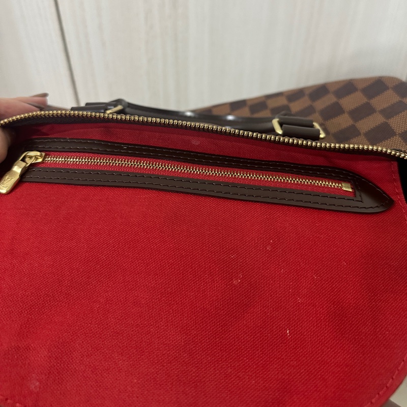 LV Speedy30 經典棕色棋盤格手提 斜背包-27