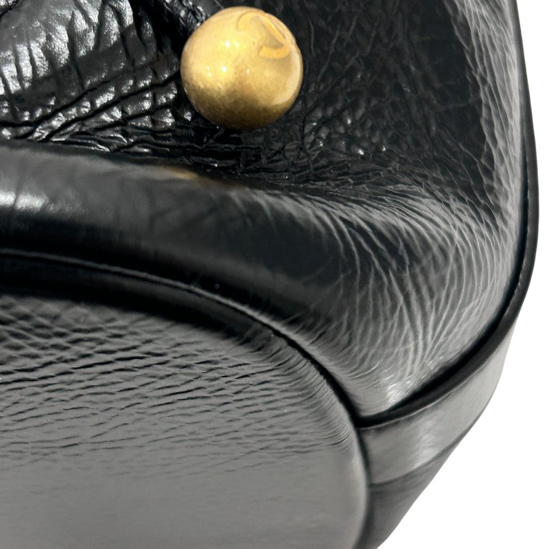 CHANEL 香奈兒 水桶包 側背包 羊皮 黑色 金扣-7