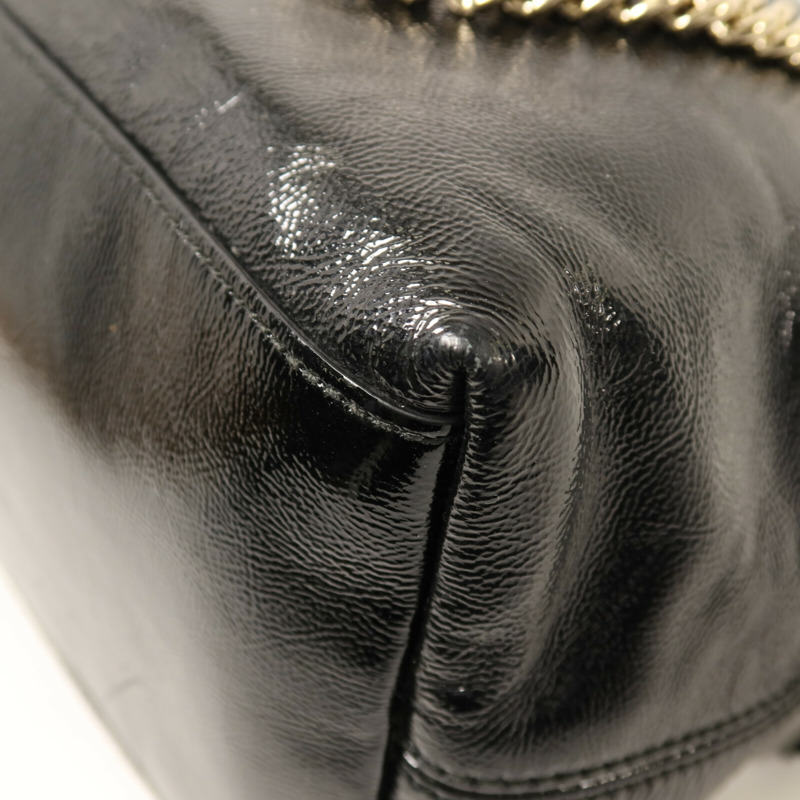 GUCCI 漆皮皮革Soho Chain Shoulder Bag金扣鏈帶肩背袋-13