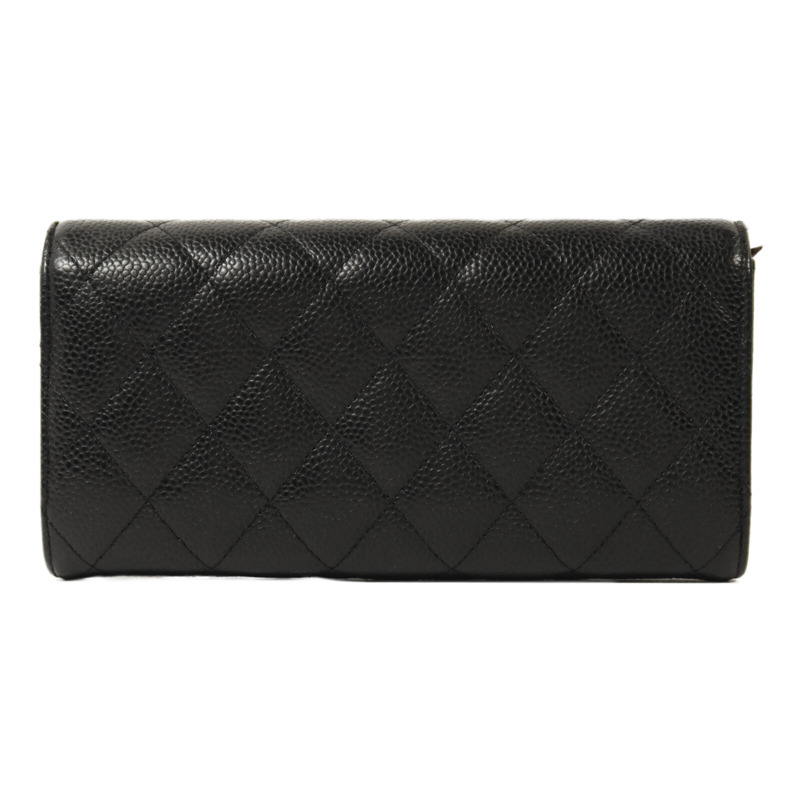 CHANEL 牛皮皮革Classic Long Wallet金扣長錢包-1