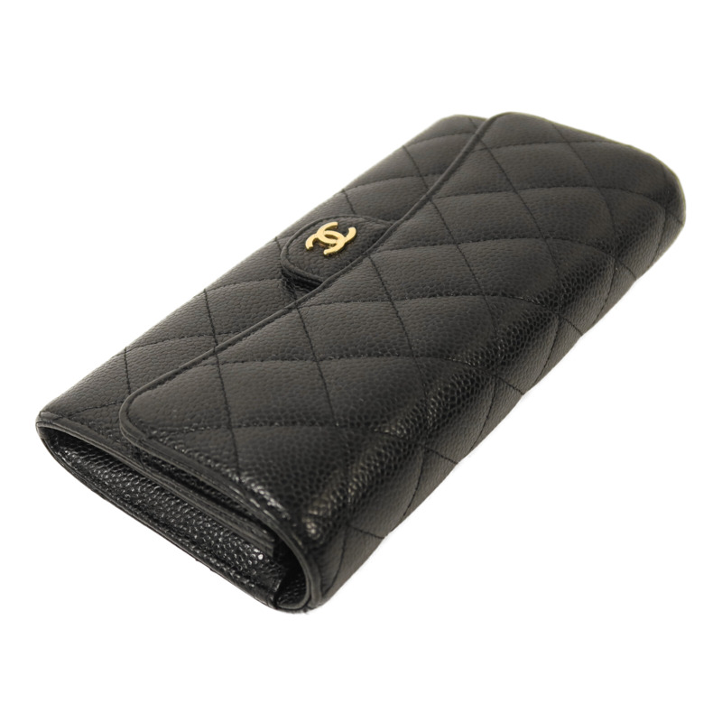 CHANEL 牛皮皮革Classic Long Wallet金扣長錢包-2
