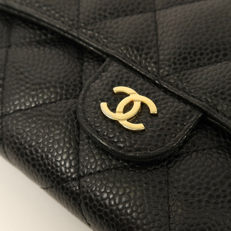 CHANEL 牛皮皮革Classic Long Wallet金扣長錢包-9