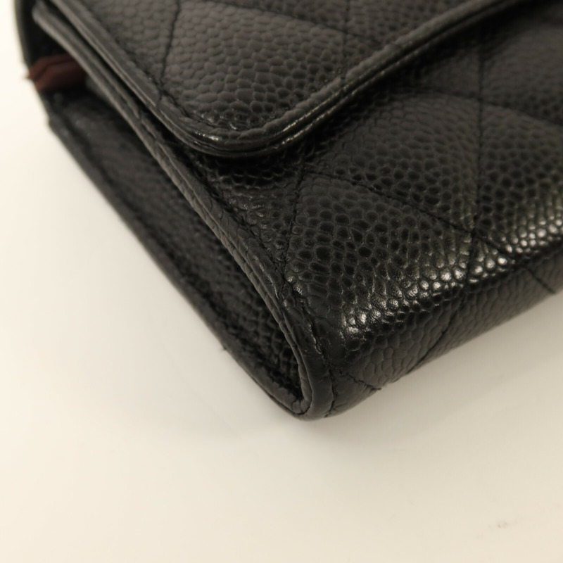 CHANEL 牛皮皮革Classic Long Wallet金扣長錢包-11