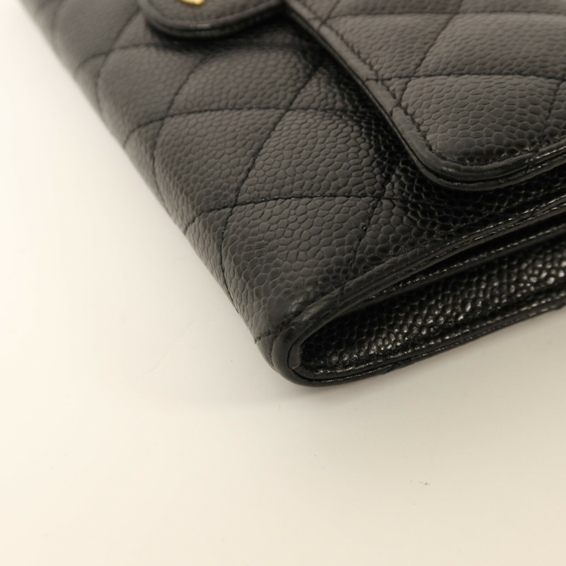 CHANEL 牛皮皮革Classic Long Wallet金扣長錢包-12