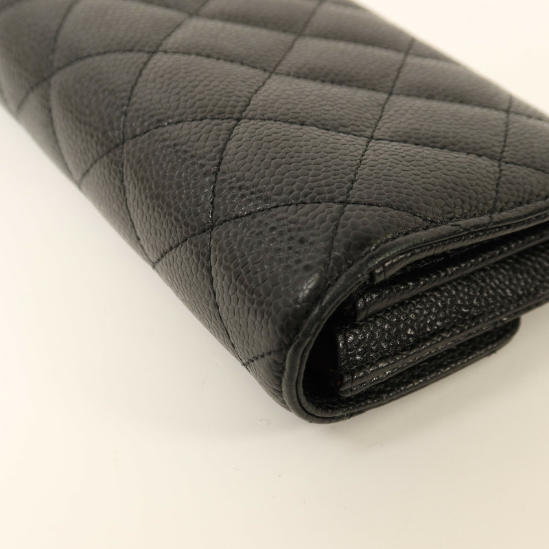 CHANEL 牛皮皮革Classic Long Wallet金扣長錢包-13