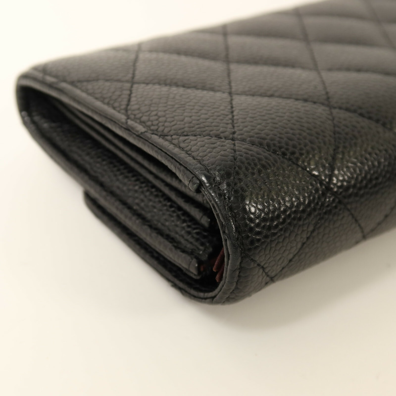 CHANEL 牛皮皮革Classic Long Wallet金扣長錢包-14