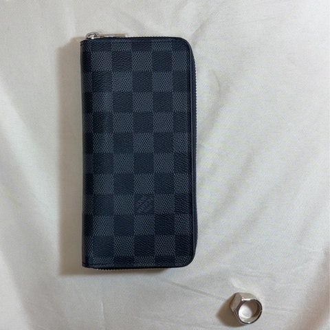 🔥經典實用 LV 路易威登 Louis Vuitton 黑棋盤格10卡拉鏈中夾