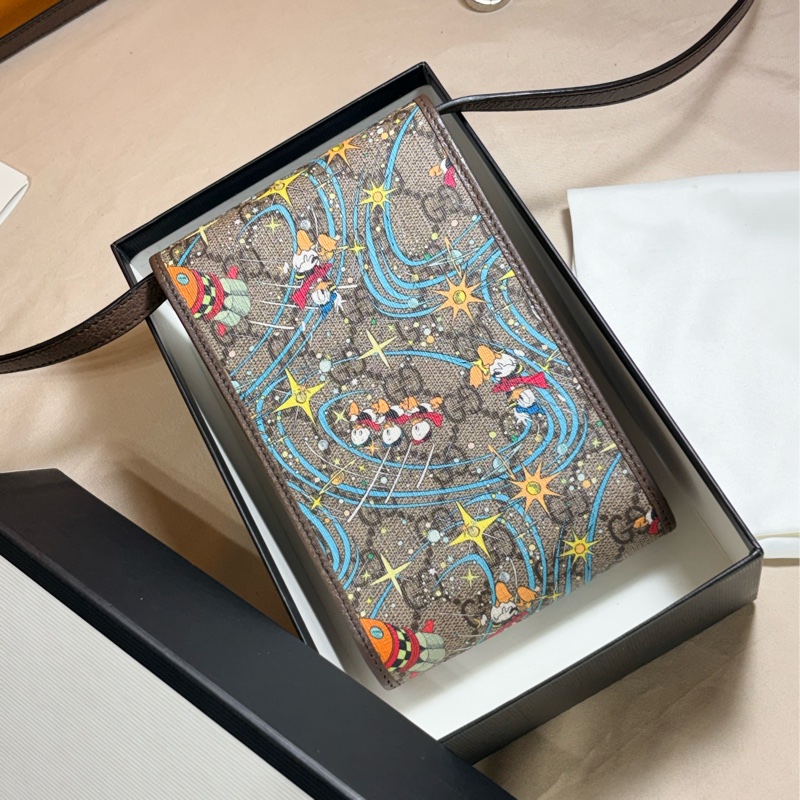 🦆近全閒置 盒裝齊全 Gucci 古馳 迪士尼 唐老鴨聯名款 老花斜背小包/手機包-3