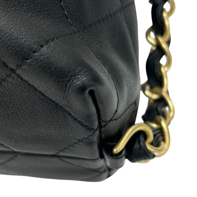 CHANEL 香奈兒 皮穿鍊肩背包 小牛皮 黑色 金-6