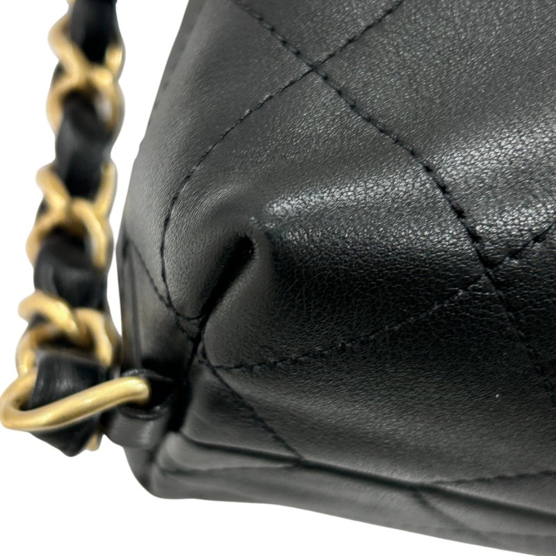 CHANEL 香奈兒 皮穿鍊肩背包 小牛皮 黑色 金-7